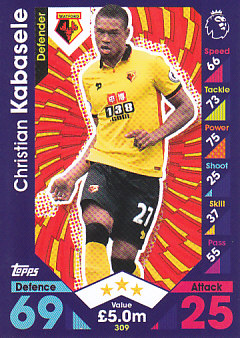 Christian Kabasele Watford 2016/17 Topps Match Attax #309